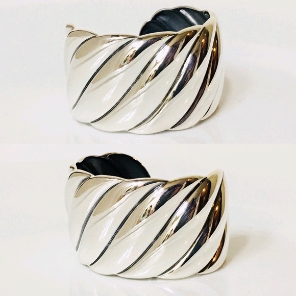 David Yurman Wide Sculpted Cable Cuff Bracelet - Picture 2 of 8